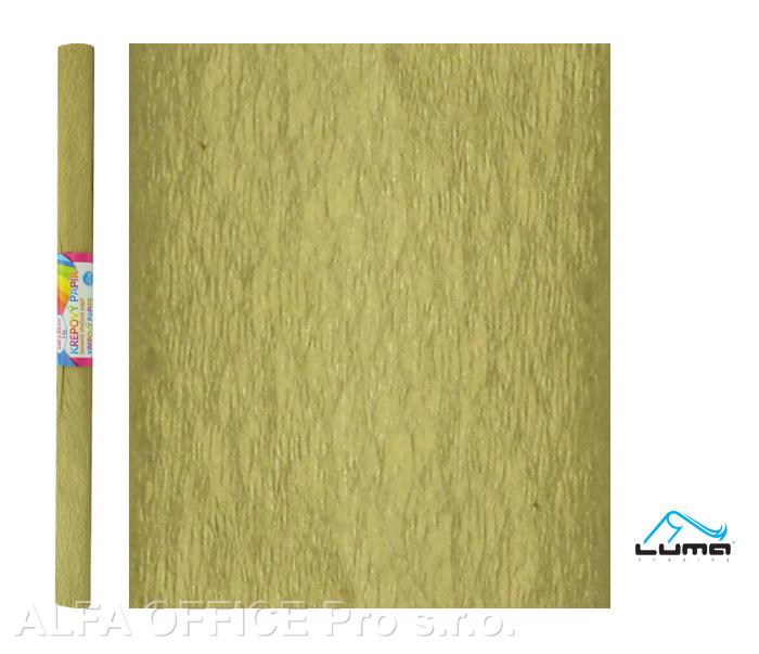 Krepový papír - zlatá 50 x 200 cm