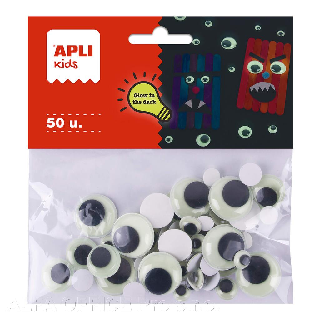 Samolepicí očička APLI svítící ve tmě / 50 ks