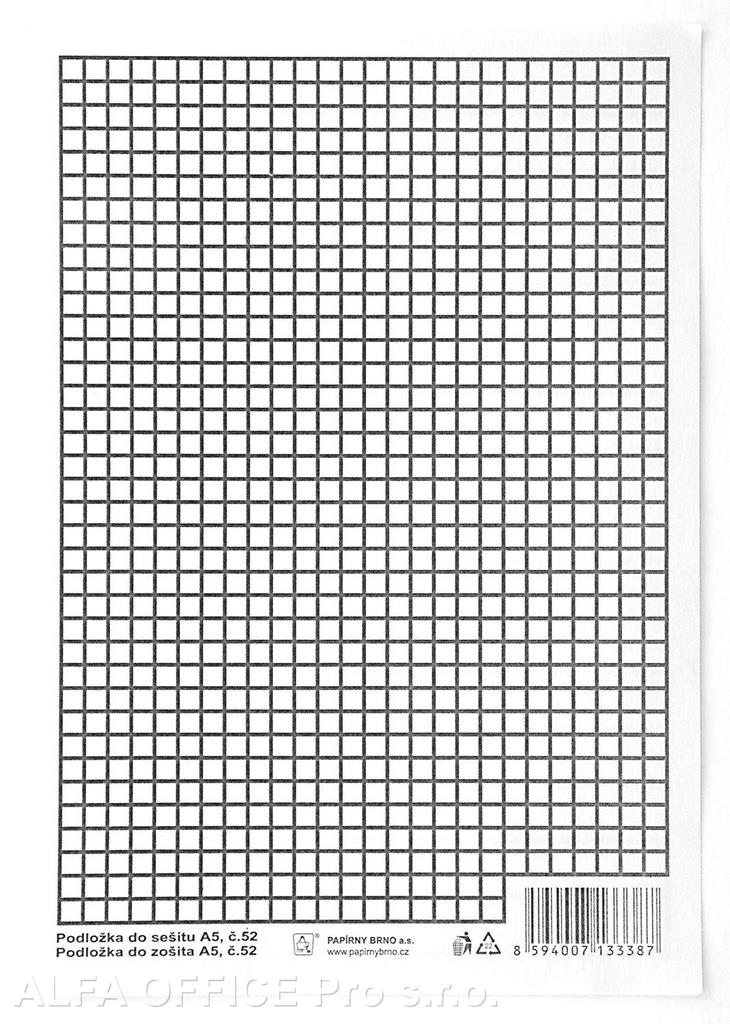 Podložka do sešitů A4 papírová - linka / čtvereček