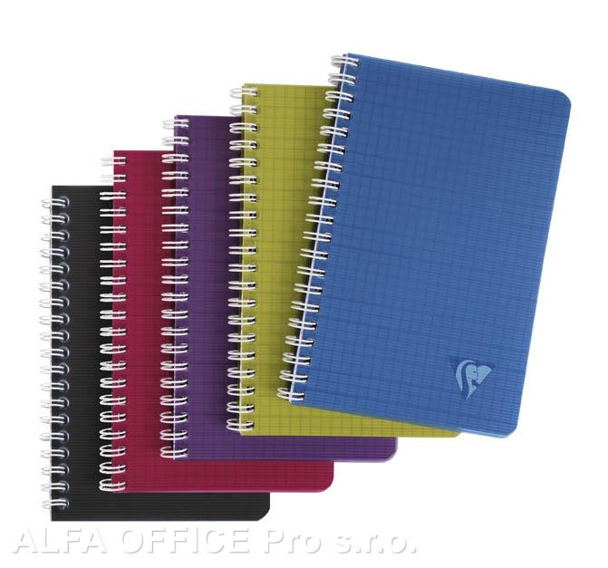 Blok kroužkový Clairefontaine Linicolor intesive 11 x 17 - čtvereček / 50 listů / mix bare