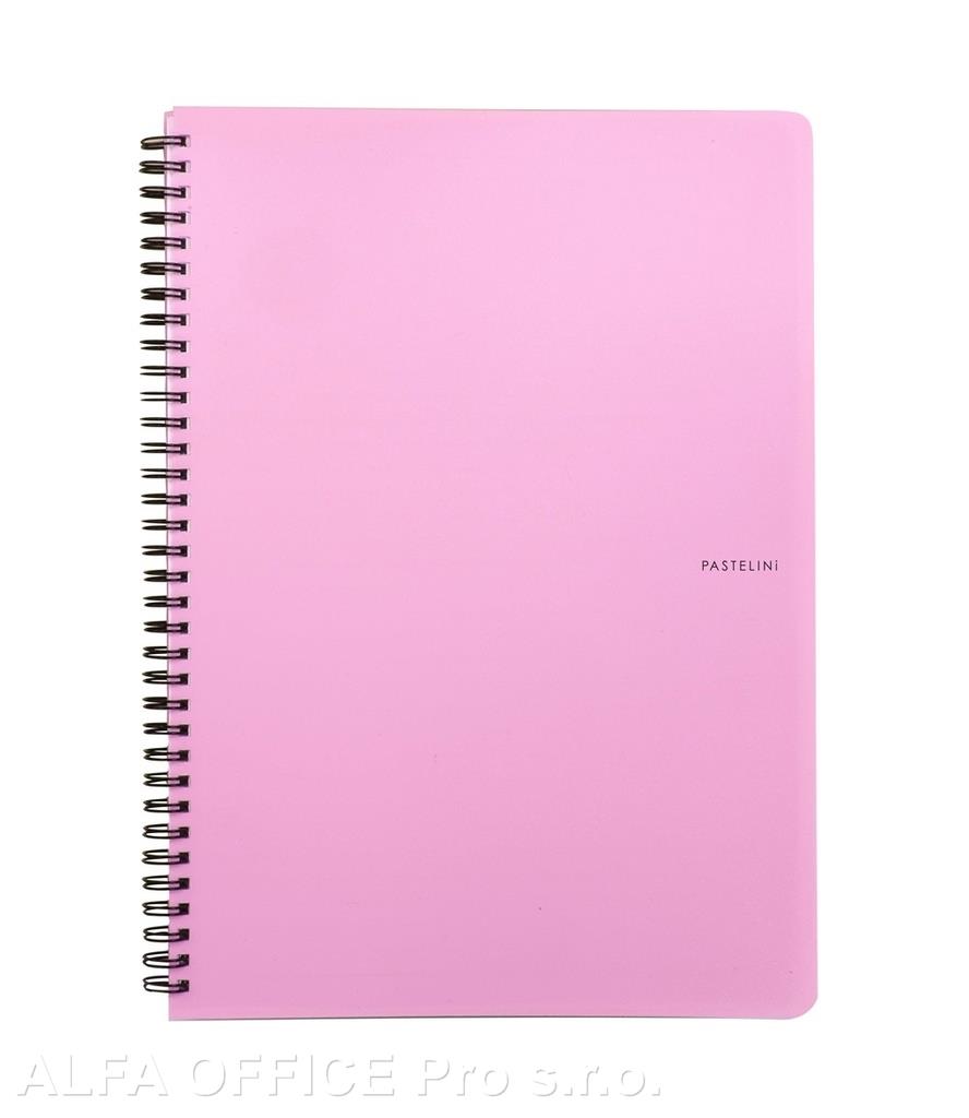 Blok kroužkový PASTELINi - A5 / linka / růžová