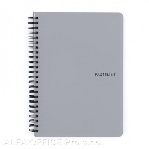 Blok kroužkový PASTELINi - A5 / linka / šedá
