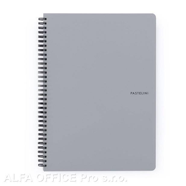 Blok kroužkový PASTELINi - A4 / linka / šedá