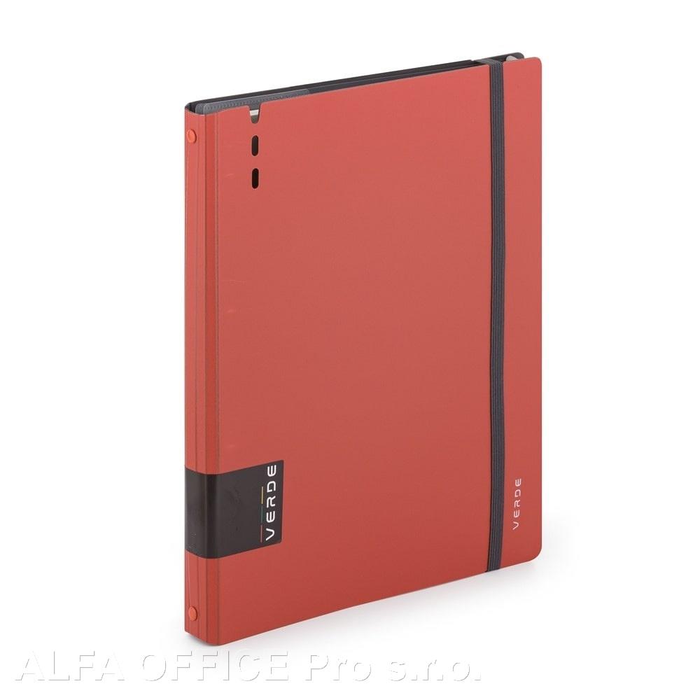 Kroužkový záznamník VERDE Karis A4 - 90 l / cihlová