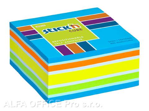 Samolepicí bločky Stick´n by Hopax - 76 x 76 mm / 400 lístků / neon mix modrá