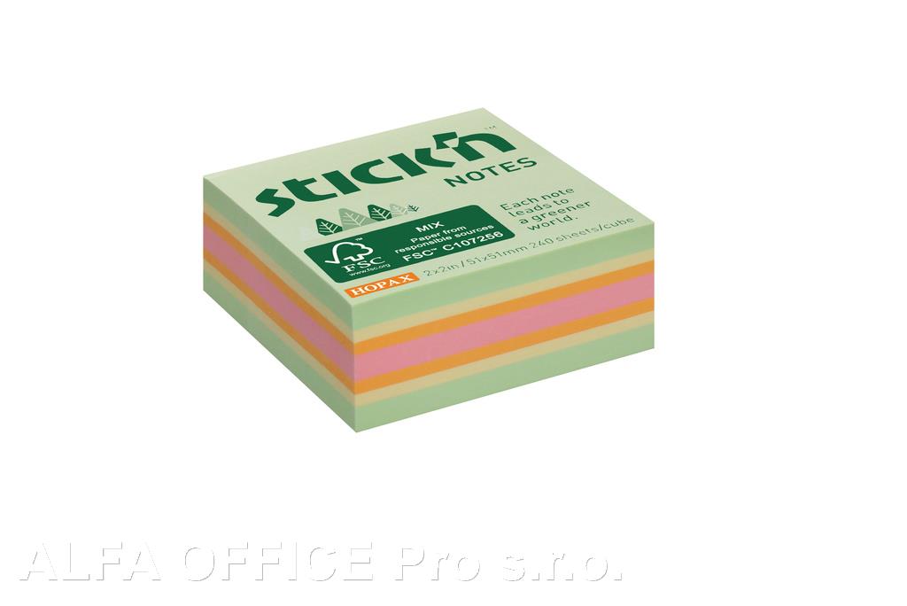 Samolepicí bločky Stick´n by Hopax FSC COC - 51 x 51 mm / 240 lístků / lesní pastelové bar