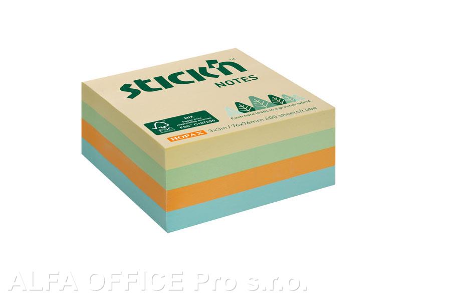 Samolepicí bločky Stick´n by Hopax FSC COC - 76 x 76 mm / 400 lístků / luční pastelové bar