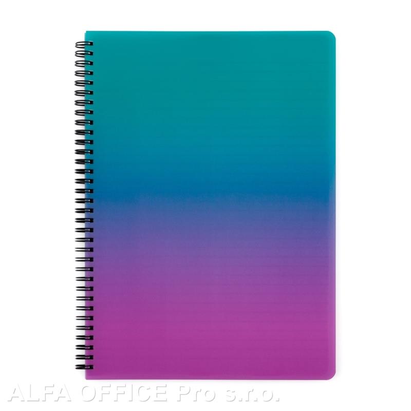 Blok kroužkový OMBRE - A4 / linka / růžová