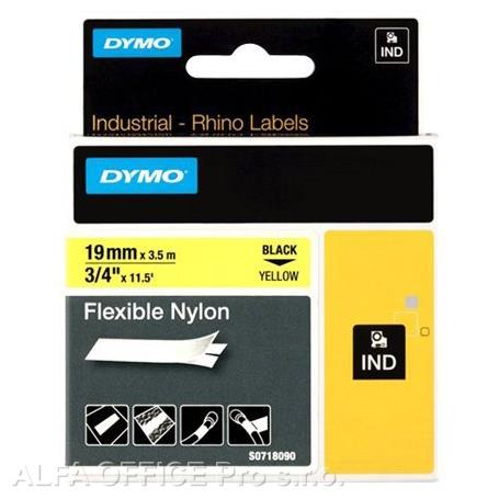 Pásky D1 nylonová flexibilní pro elektronické štítkovače DYMO - 19 mm x 3,5 m černý tisk /