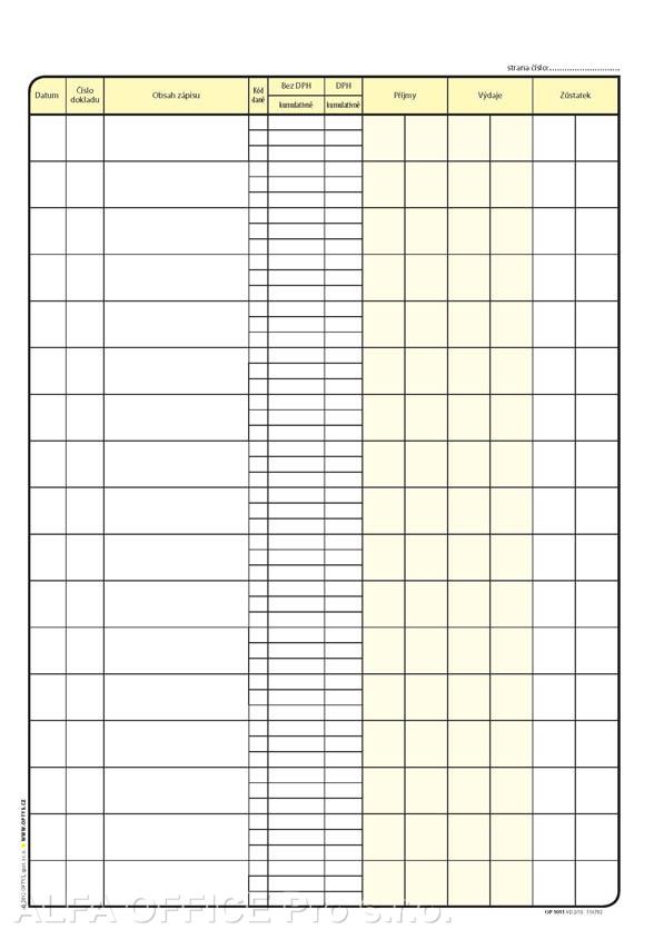 Optys 1011 pokladní kniha 48 listů A4