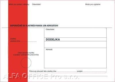 Obálky B6 s dodejkou samopropisovací - s červeným pruhem / 1000 ks