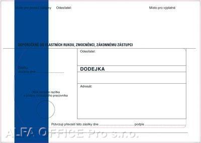 Obálky B6 s dodejkou samopropisovací - s modrým pruhem / 1000 ks