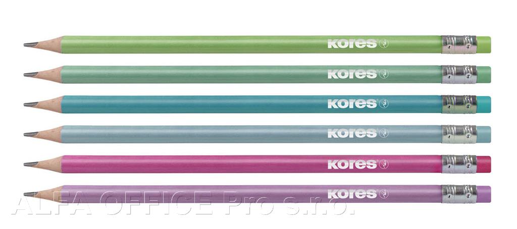 Tužka Kores trojhranná metalická Style - HB / barevný mix