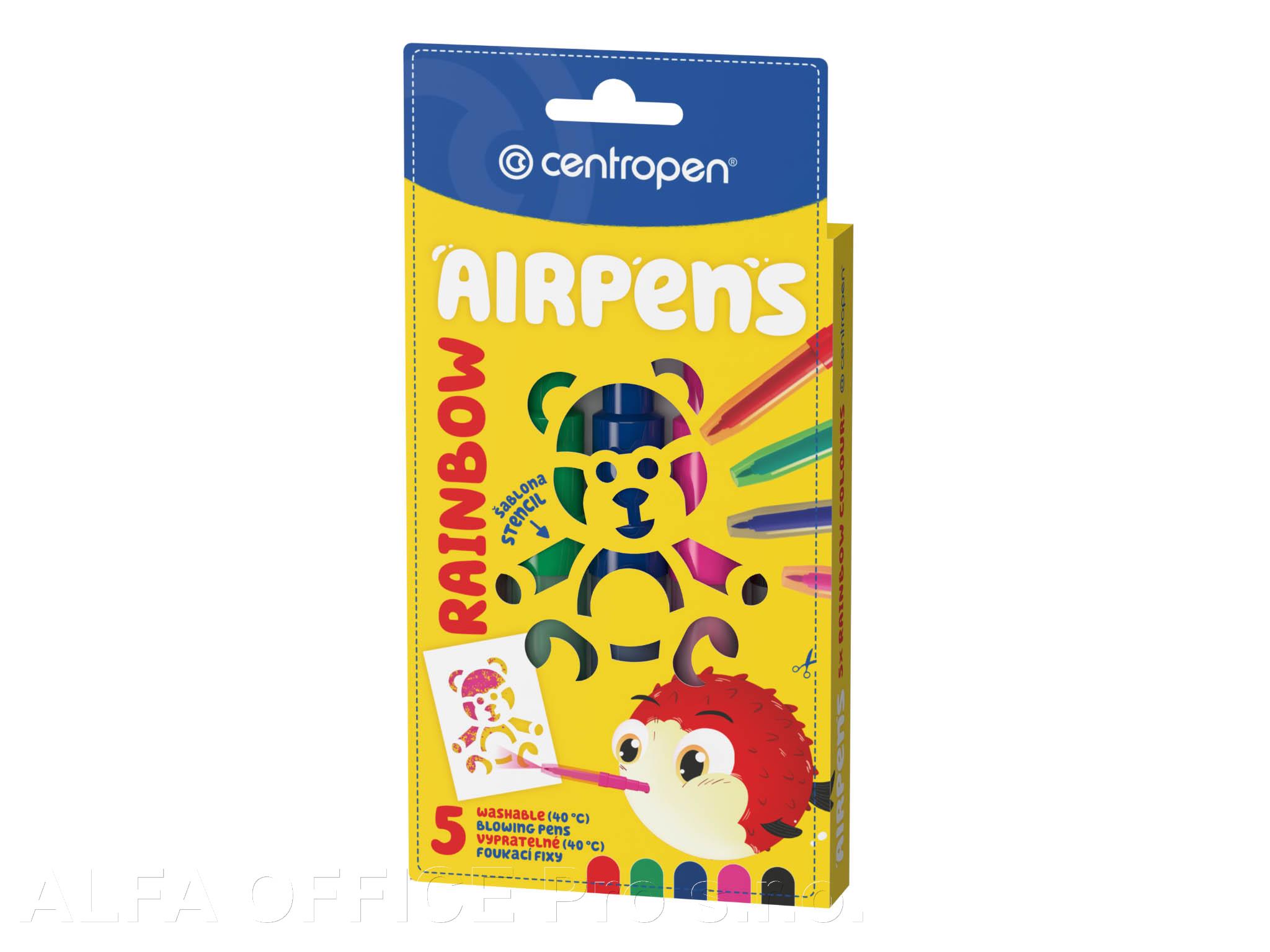 Foukací fixy Centropen AirPens 1500/5 - Rainbow / sada 5 ks