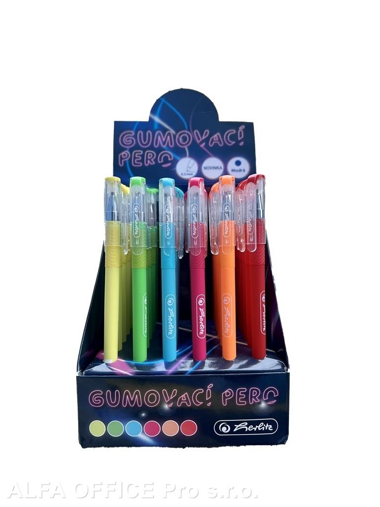 Kuličkové pero gumovací Herlitz - neonový mix