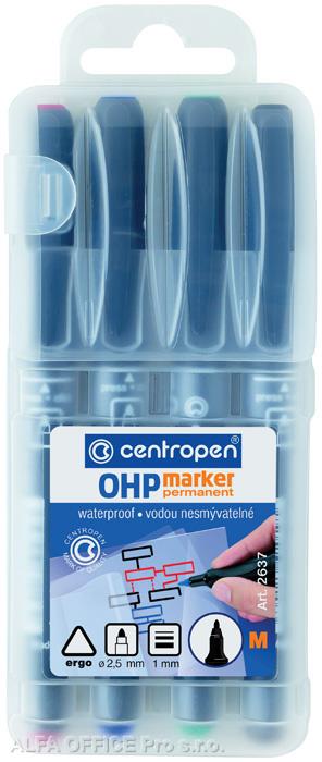 Popisovač Centropen Permanent OHP 2637 / sada 4 ks