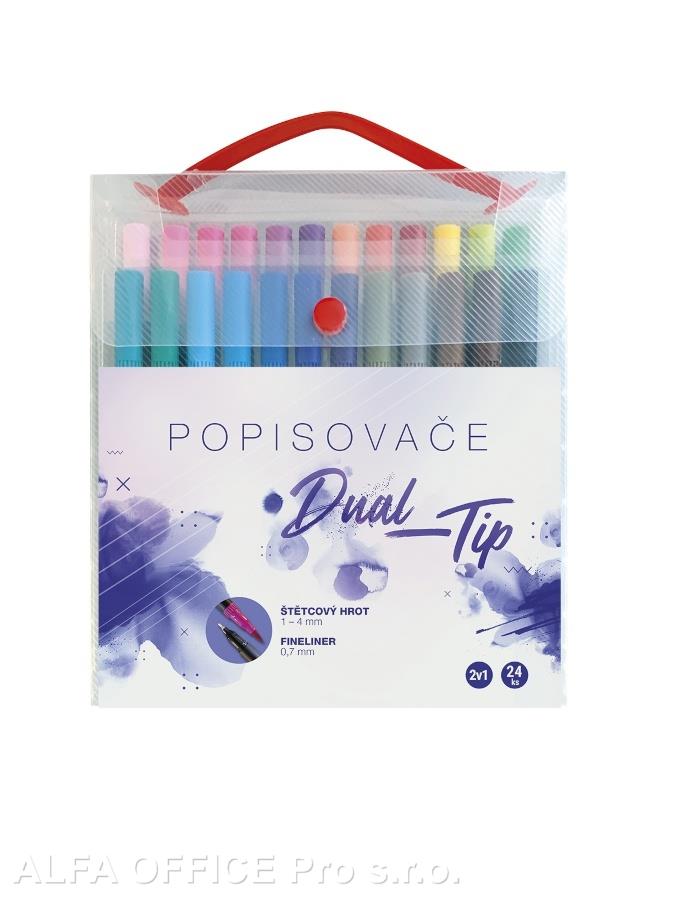 Popisovače CONCORDE Dual-Tip - sada 24 ks