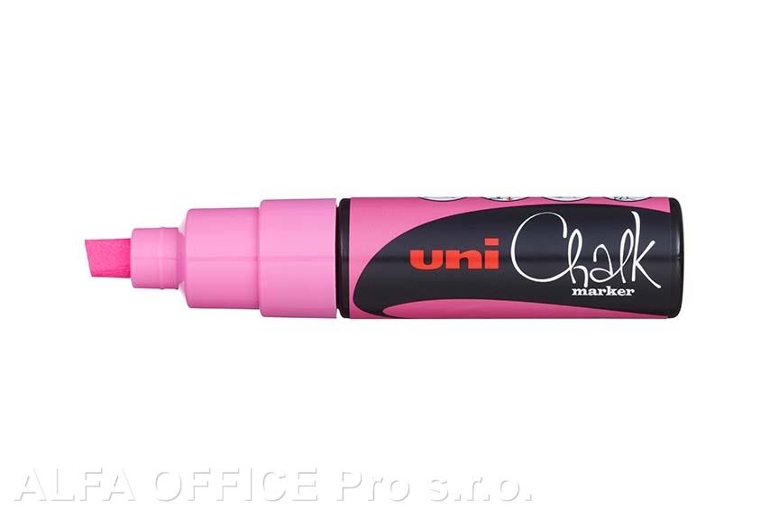 Popisovač křídový UNI Chalk Marker PWE-8K / fluo růžová
