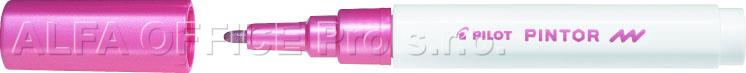 Popisovač Pilot Pintor F / metalická růžová