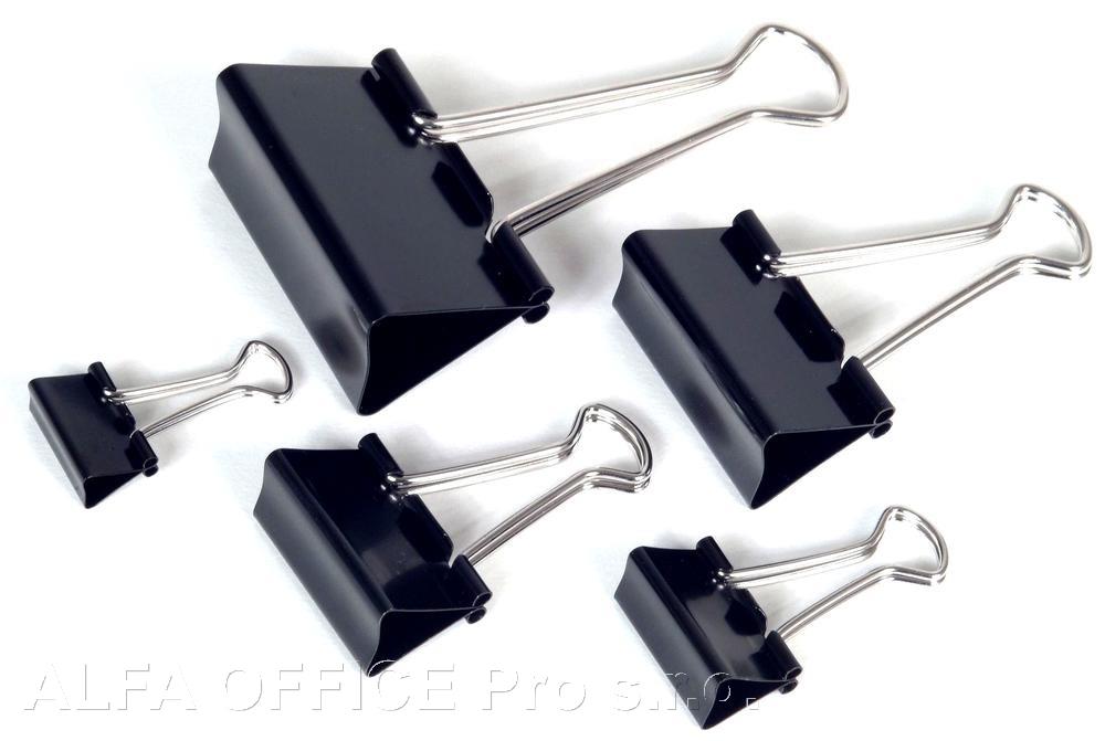 Klipy kovové černé - 19 mm