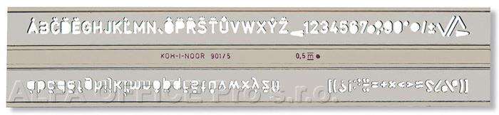 Šablona písmenková - kolmé písmo - 5 mm