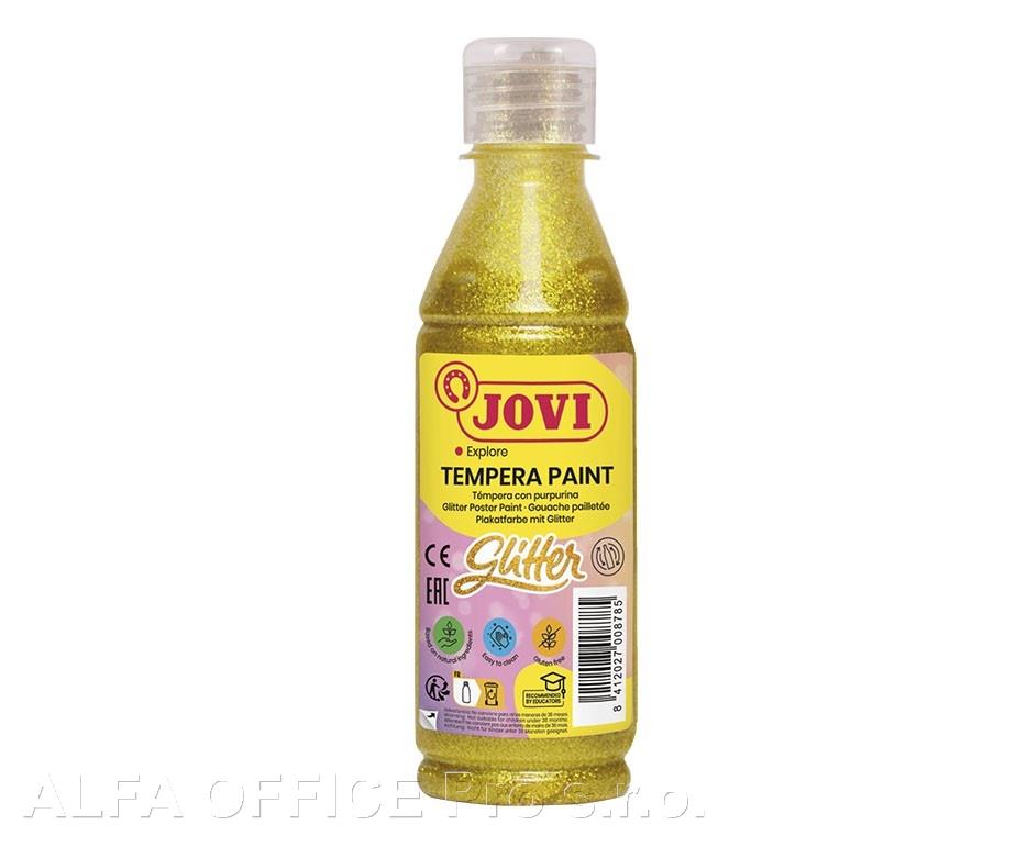 Tekuté temperové barvy JOVI PREMIUM v lahvi - 250 ml / glitr žlutá
