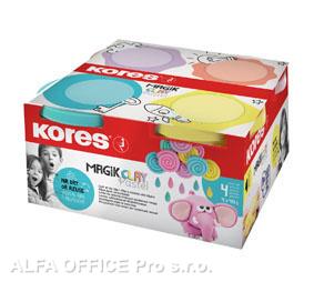 Modelovací hmota KORES MAGIK CLAY - pastelové barvy 4 x 40 g