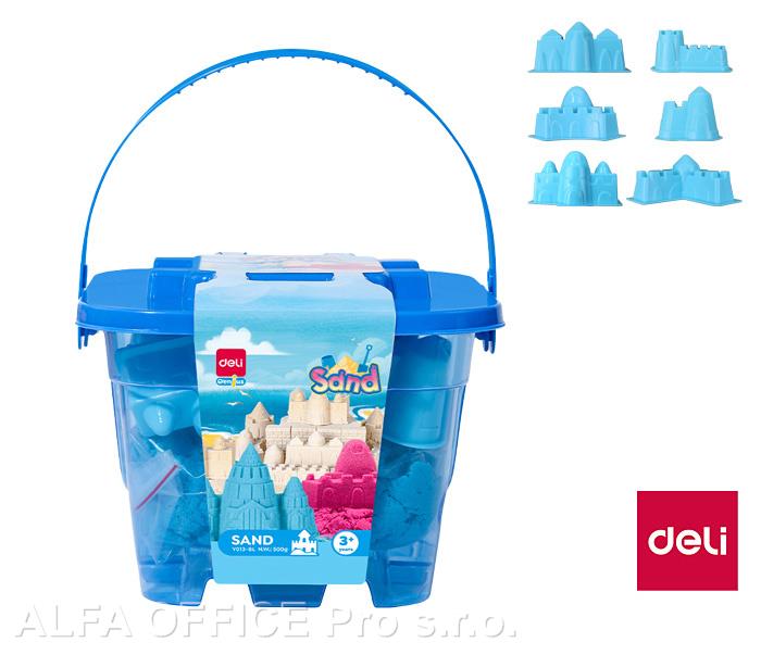 Písek kinetický DELI 500 g - modrá