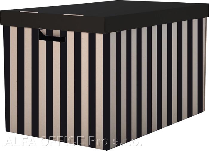 Krabice úložná s víkem - 56 x 37 x 36 cm / 2 ks