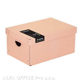 Krabice úložná lamino PASTELINi - oranžová / 35,5 x 24 x 16 cm