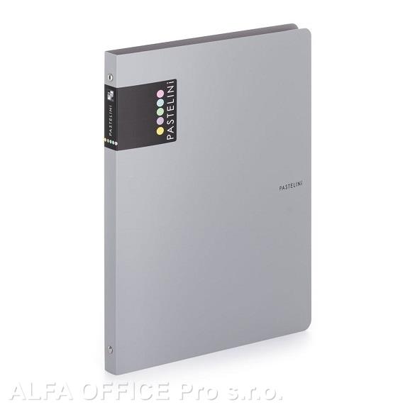 Desky A4 kroužkové PASTELINi - 4-kroužek / šedá