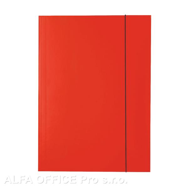 Odkládací mapy kartonové s gumou - červená