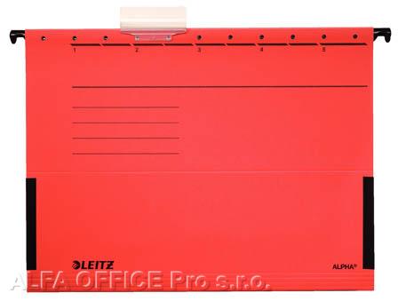 Závěsné desky Leitz Alpha s bočnicemi - červená