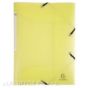 Spisové desky A4 s gumou Exacompta - pastelová žlutá