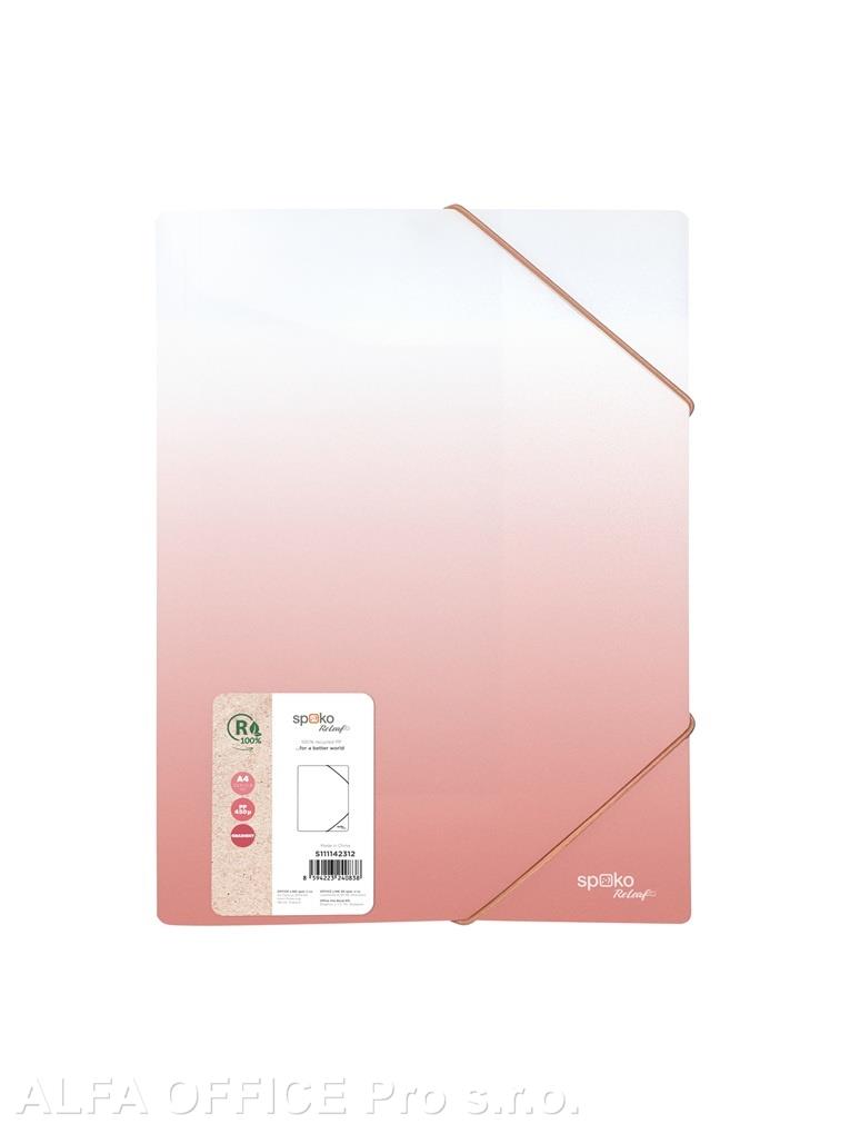 Spisové desky A4 s gumou Gradient - růžová