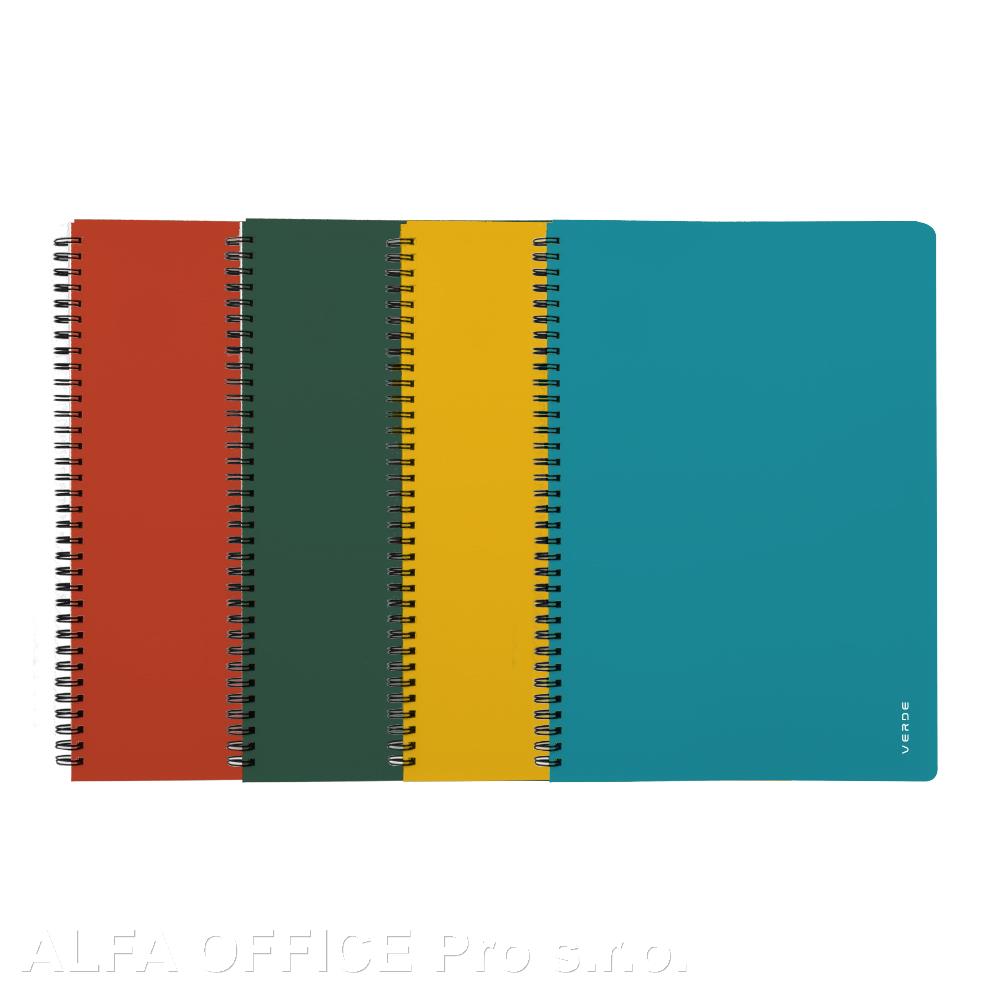 Blok kroužkový VERDE - A4 / linka / mix barev