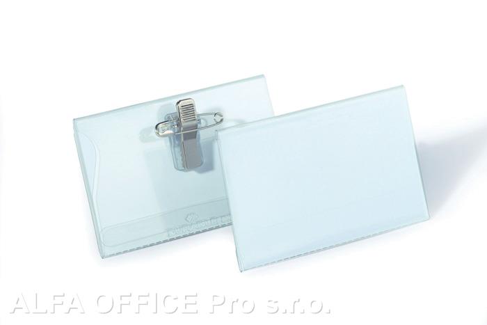 Jmenovka s kombinovaným klipem Durable - 54 x 90 mm / s klipem