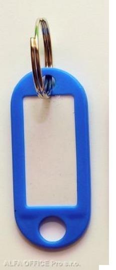 Jmenovky na klíče - 20 x 50 mm / 10ks / modrá