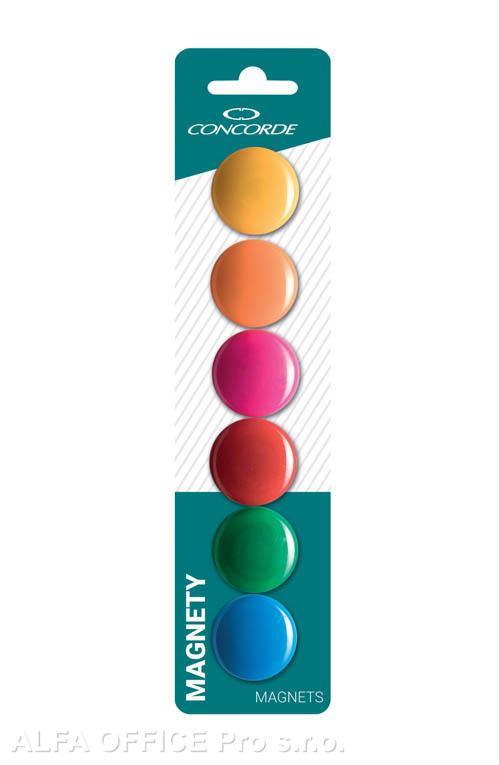 Magnety CONCORDE - průměr 30 mm / barevný mix / 6 ks