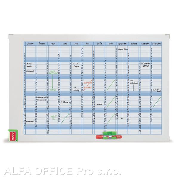 Plánovací tabule PLUS - roční / 720 x 50 x 1030