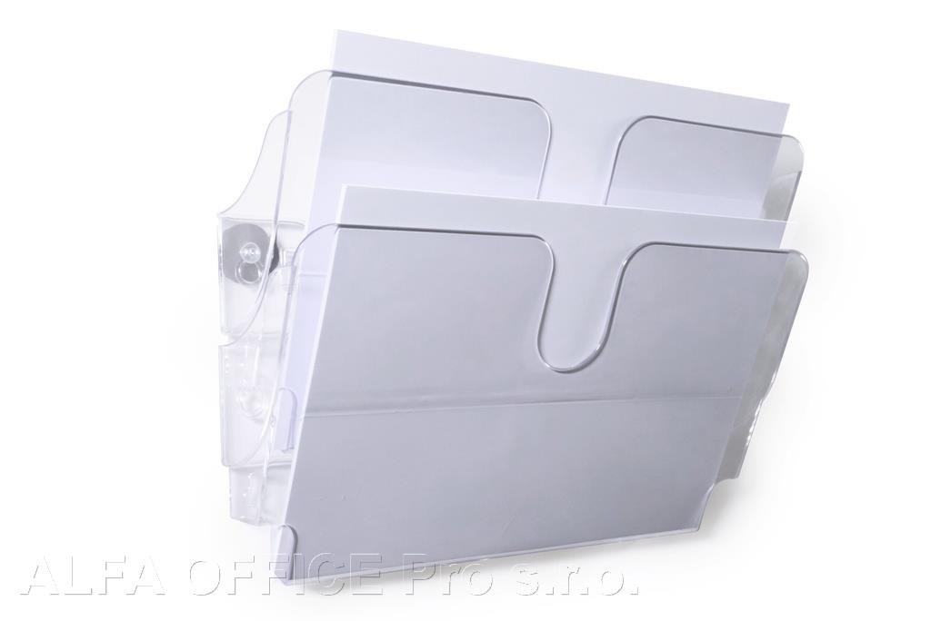 Držák na prospekty DURABLE magnetický - 2 / A4 čirý / na šířku