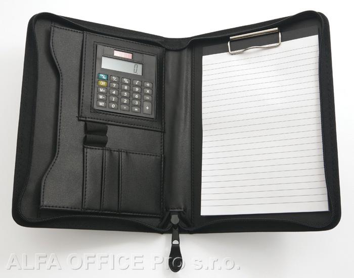 Spisovka se A5 zipem a blokem oficio - černá
