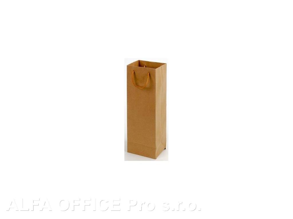 Taška na láhev papírová EKO hnědá  / 115 x 90 x 355 mm