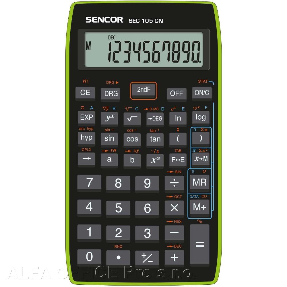 Kalkulačka Sencor 105 GN vědecká displej 10 míst