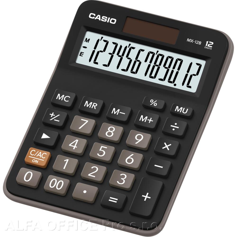Kalkulačka Casio MX 12B displej 12 míst / černá