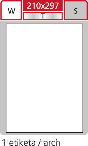 Print etikety A4 pro laserový a inkoustový tisk - 210 x 297 mm (1 etiketa / arch ) / trans