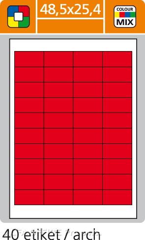 Print etikety A4 pro laserový a inkoustový tisk - 48,5 x 25,4 mm (40 etiket / arch) červen