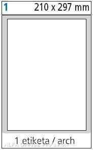 Print etikety A4 pro laserový a inkoustový tisk - 210 x 297 mm (1 etiketa / arch ) / sníma