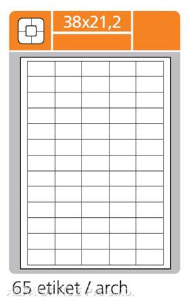 Print etikety A4 PLUS pro laserový a inkoustový tisk - 38 x 21,2 mm (65 etiket / arch)