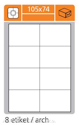 Print etikety A4 PLUS pro laserový a inkoustový tisk - 105 x 74 mm (8 etiket / arch)